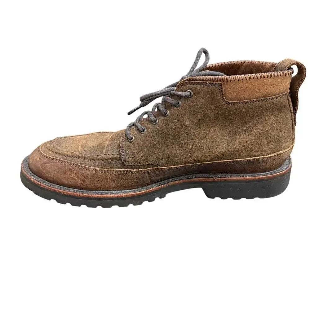 Rhodes Tracker Boots Suede Moc Toe Chukka Work Boots Size 10 Brown